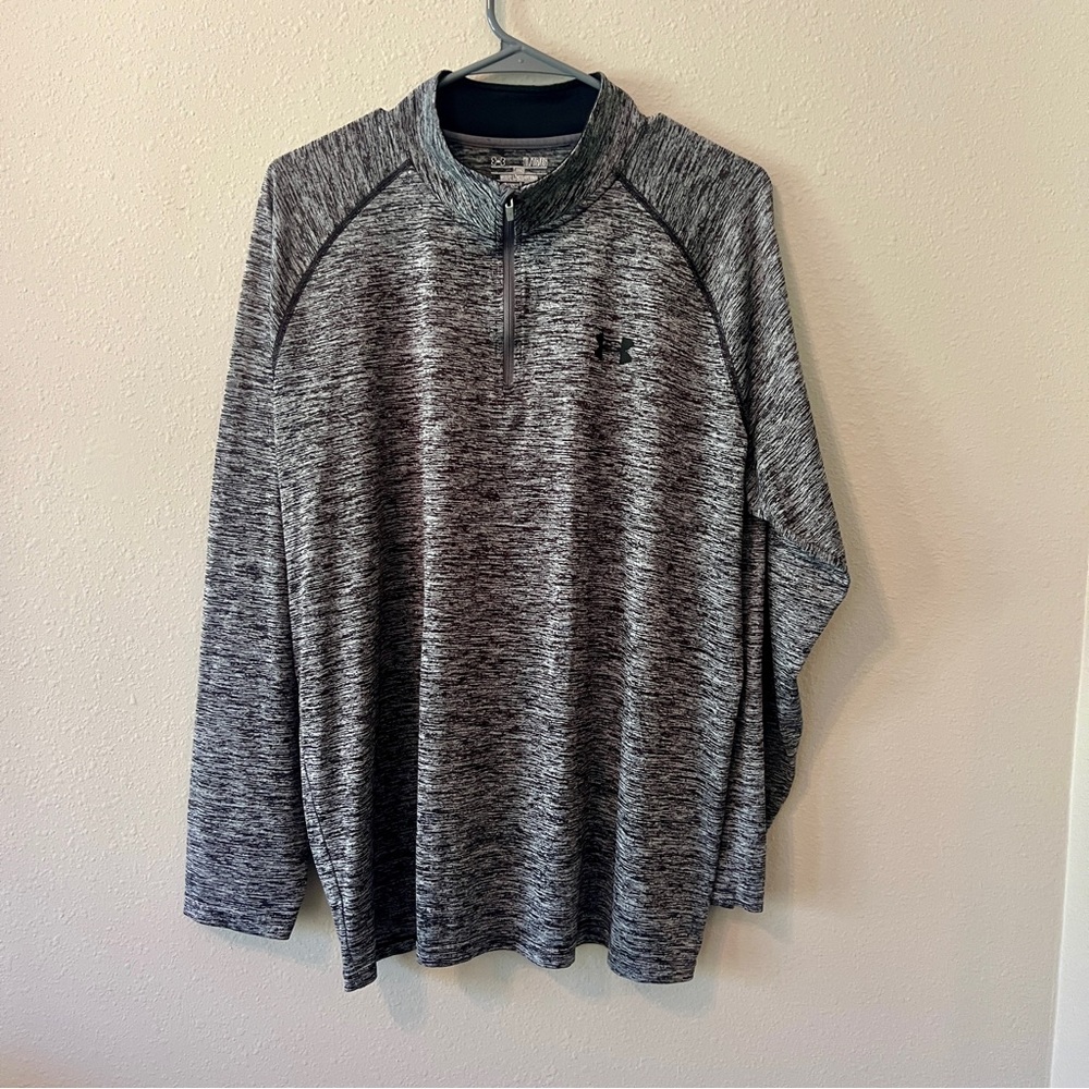 Under Armour Men's Black and Gray Quarter-Zip Pullover